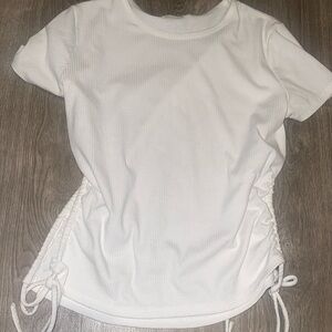White peekaboo side top